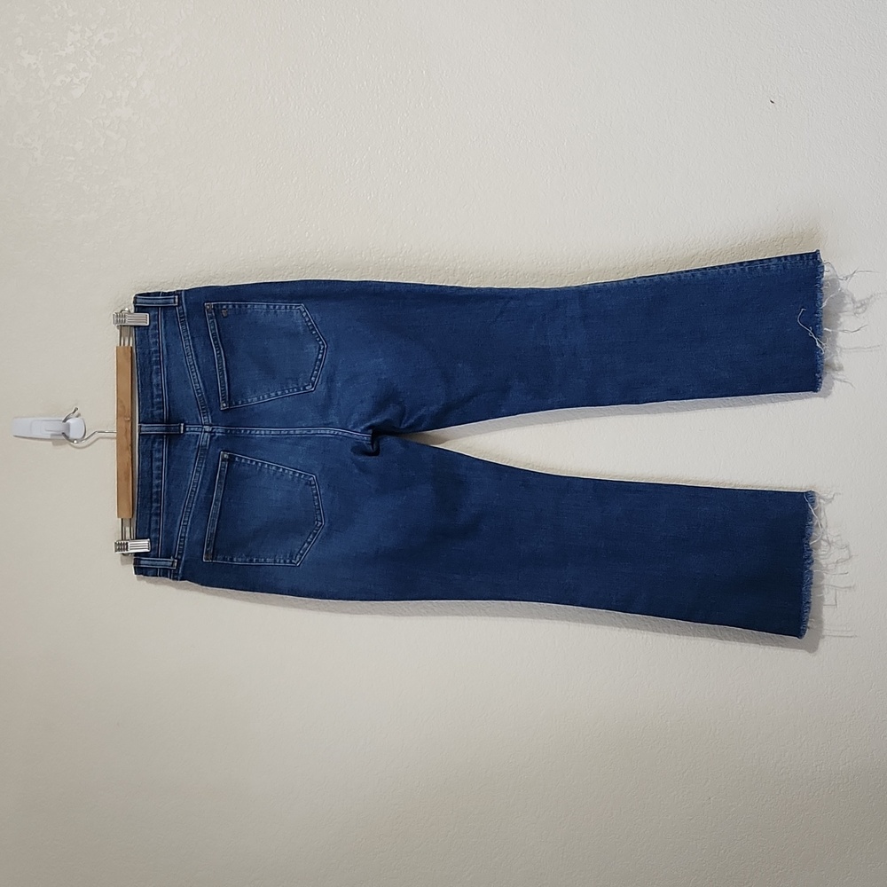 Madewell Tall Kick Out Crop Jeans Brinton Wash + Stretch Size 28 Tall Raw Hem - Picture 7 of 15